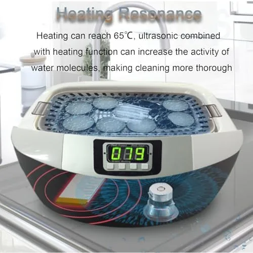 Vista 2 de Ultra Cleaner 2.5L with Digital Control, 5 Timer Settings, 65°C Heating - Perfect for Cleaning Watches, Jewelry, Eyeglasses, Fruits, and More!