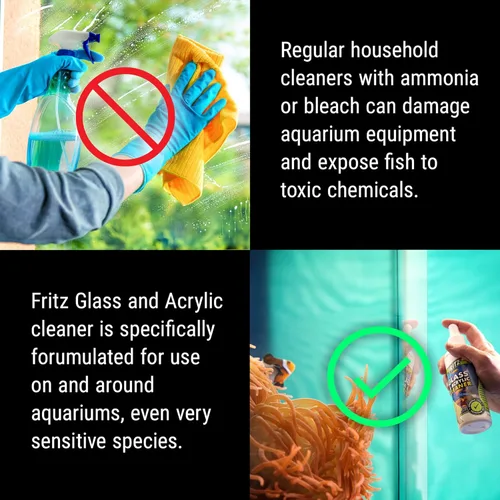 Vista 4 de Fritz Aquatics Spray limpiador de vidrio y acrílico para acuario para un tanque transparente (8 onzas)