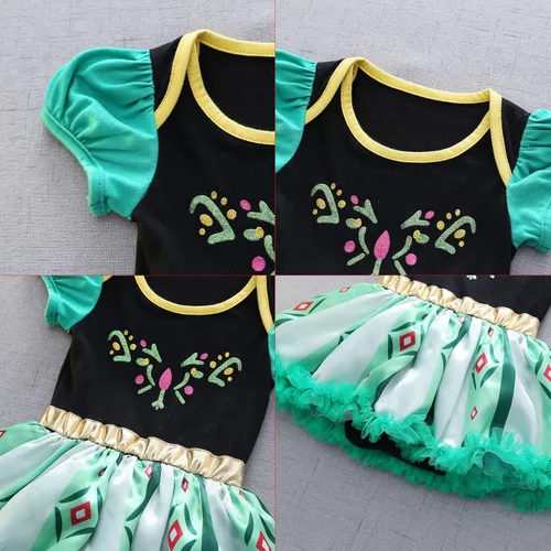 Vista 4 de Dressy Daisy - Mameluco de princesa para bebé niña, disfraz para Halloween y cumpleaños con diadema