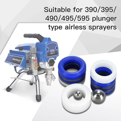Vista 5 de Airless Pump Repair Kit Replacement Parts with Spray Filters and Piston Rod for Airless Paint Sprayers 390 395 490 495 595