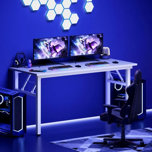 Vista 177 de DlandHome Escritorio plegable pequeño de 31.5 pulgadas, escritorio de computadora para oficina en casa, mesa plegable para espacios pequeños,