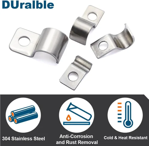 Vista 6 de Abrazaderas de Tubo Mini Unilaterales de Un Agujero, Clips de Accesorios de Conducto Abrazaderas de Sillín Para Organización de Cables y Tubería