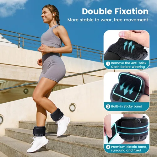 Vista 5 de Sportneer Ankle Weights for Men Women Strength Training, 4/10 lbs Pair Leg Weights Set Comfortable and Soft Perfect for Dancing Running Walking