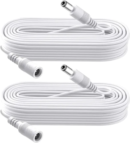 Vista 8 de Security-01 Cable de extensión de alimentación CC de 6.6 pies de 6.6 ft, 0.217 in x 0.083 in, para cámara de CCTV, cámara IP WiFi, DVR/tira LED