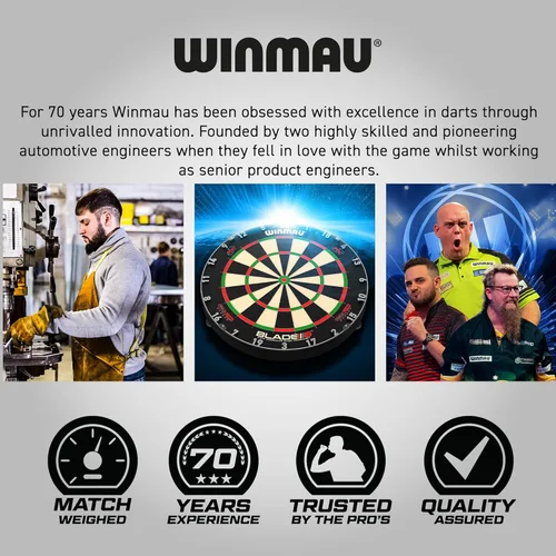 Vista 5 de WINMAU Darts Set Michael Van Gerwen MvG Steeltip or Soft Tip Gift Case - 50 Piece Dart Set 90% Tungsten Darts 4 x Shafts 4 x Flights