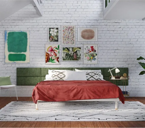 Vista 9 de Jaxx Panelist - Cabecero acolchado moderno, juego de 4 paneles para montar en la pared (cada uno de 11.25 x 30 pulgadas), tamaño Queen