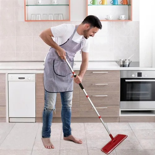 Vista 8 de Trapeadores para limpieza de suelos con rociador húmedo con botella recargable de 14 onzas y 3 almohadillas de microfibra lavables, uso doméstico