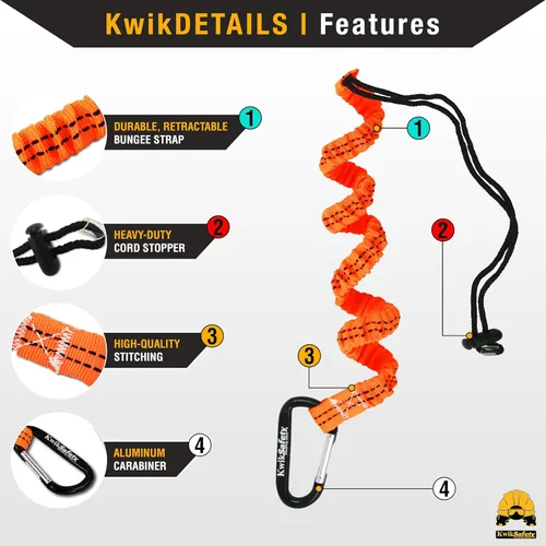 Vista 5 de KwikSafety - TYPHOON Safety Harness [3 D-RINGS + BACK SUPPORT] Safety Harness Fall Protection Kit, 2025 ANSI Compliant