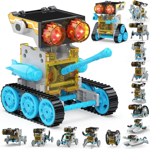 Wesfuner Kit de robot solar 30 en 1, 243 piezas, juego educativo STEM para niños de 8 a 12 años, regalo de experimento científico para cumpleaños