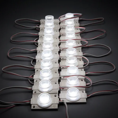Vista 4 de Módulo LED 2V con lente 6500K 2.0W para caja de luz con cinta adhesiva trasera (paquete de 20 unidades)