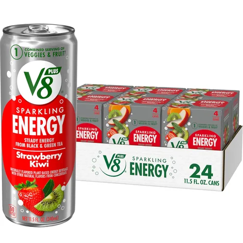 Vista 16 de V8 +ENERGY Bebida Energética de Cereza Negra, lata de 11.5 fl oz (paquete de 4)