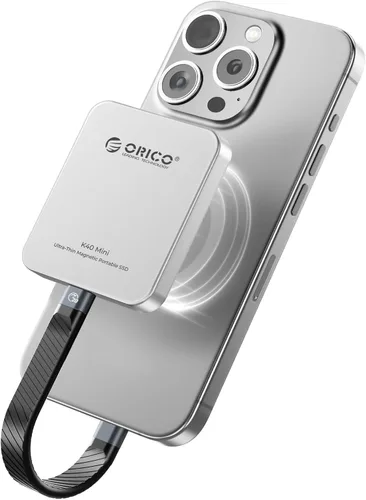 Vista 12 de ORICO SSD externo magnético de 480 GB, aleación de aluminio, hasta 460 MB/s, unidad de estado sólido externa, amplía el almacenamiento para iPhone