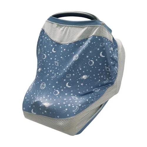Boppy 4 y más fundas multiusos, cielo estrellado azul, secado rápido, UPF 50+ tejido y malla transpirable, versátil para toldo de asiento de