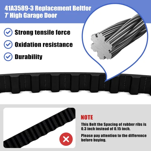 Vista 7 de 41A3589-3 41A3589-12 Conjunto de correa de transmisión de puerta de garaje para 7' Liftmaster, Sears, 233" Chamberlain Garage Door Opener 1270