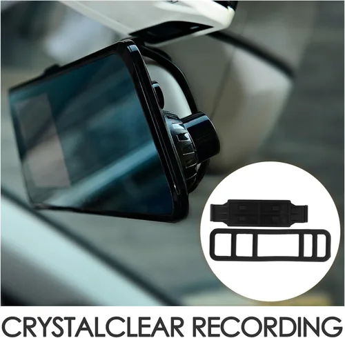 Vista 5 de BETOOKY 4 piezas de hebilla de montaje en espejo retrovisor del vehículo: Soporte de cámara de tablero con correa - Base de montaje de cámara