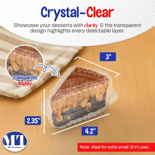 Vista 2 de MT Products Recipientes para tartas con bisagras, 4.2 x 3 x 2.35 pulgadas, contenedor de plástico extra pequeño para tartas de queso desechables