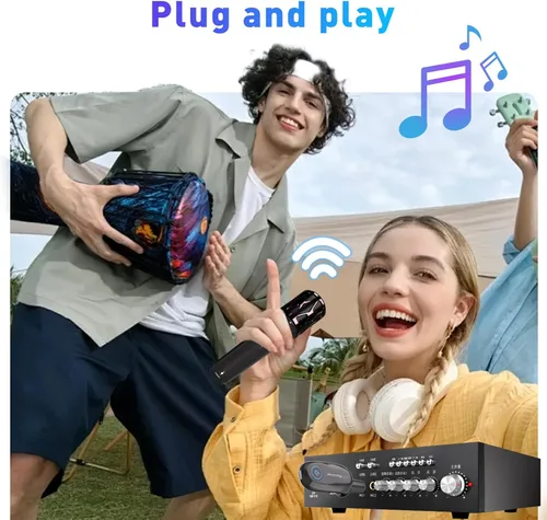 Vista 9 de ZOWEETEK Micrófonos inalámbricos para cantar, micrófono dinámico de mano dual con receptor recargable, juego de micrófono de karaoke para cantar