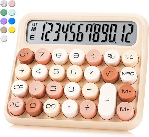 Vista 12 de VEWINGL Calculadora mecánica de escritorio de 12 dígitos con pantalla LCD extra grande de 5 pulgadas, botones grandes de fácil presión, pantalla