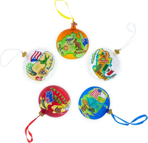 Vista 6 de Pirámide maya, bola de cristal de México, adorno navideño de 3.25 pulgadas