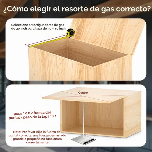 Vista 9 de Vepagoo C16-08568 - Puntales de gas de 20 pulgadas y 20 libras para puerta