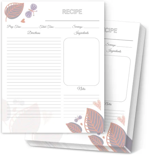 Vista 7 de Lubudingjoy Premium Recipe Paper for 8.5" x 11" Recipe Binders, Brilliant Design Letter-Size Recipe Card Sheets 30 Count, Full Size Recipe Refill
