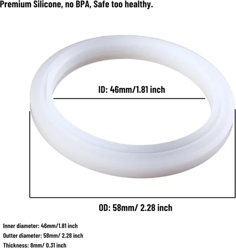 Vista 3 de Parte de sello de junta, compatible con máquina espresso Delonghi Dedica EC680 EC685 EC695 EC820 EC850 EC860 EC9335M EC9355M EC9665M, anillo