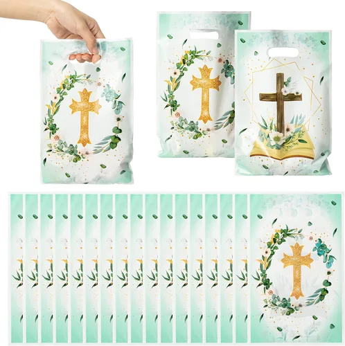 Vista 16 de 50 bolsas de regalo de melón con temática de sandía, impermeable, con asas troqueladas, bolsas de regalo de plástico brillante de verano para niños