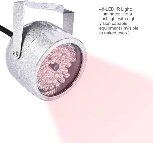 Vista 2 de Ejoyous Iluminadores infrarrojos 48 LED IR luces 60 grados gran angular infrarrojos visión nocturna luz para interior al aire libre CCTV cámara