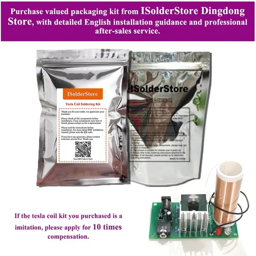 Vista 9 de ISolderStore Kit de bobina de bricolaje Mini Tesla de 15 W, kit de bricolaje electrónico, mini música, Tesla, bobina de plasma, kit de práctica