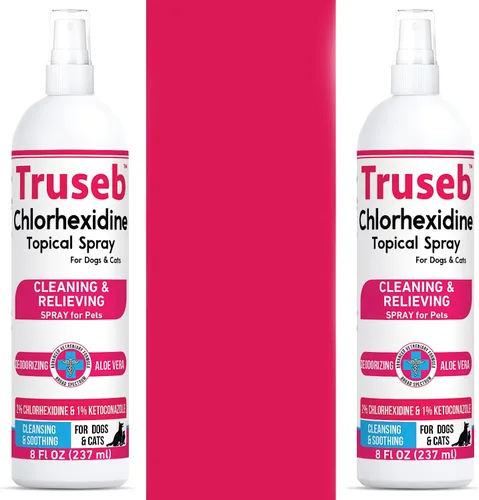 Vista 14 de Truseb - Champú tópico de ketoconazol y clorhexidina para perros, gatos y caballos agradablemente perfumado con un aroma a melón de pepino con aloe