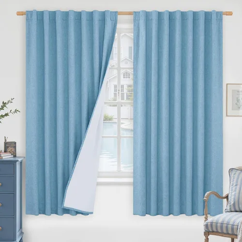 Vista 174 de LAMIT Cortinas opacas cortas de lino de 30 pulgadas para ventanas de cocina sobre el fregadero, cortinas de café texturizadas de lino marfil