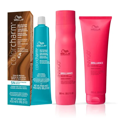 Vista 12 de COLORCHARM - Tinte permanente para el cabello, tinte para el cabello para cobertura de canas, añade brillo, 2 onzas