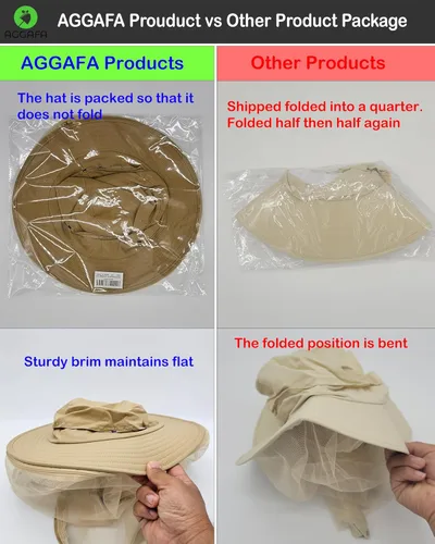 Vista 5 de Mosquito Head Net Hat, Providing a Physical Barrier to Help Keep Mosquitoes and Bugs Away from Your Face
