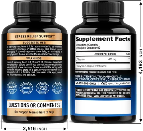 Vista 2 de NUTRAHARMONY L-teanina y glicinato de magnesio con cápsulas de glicina