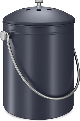 Vista 8 de Utopia Kitchen Contenedor de compostaje para encimera de cocina, cubo de compostaje de 1 galón para cocina con tapa, incluye 1 filtro de carbón