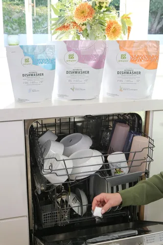 Vista 9 de Grab Green Cápsulas de detergente automático para lavavajillas, 24 unidades, aroma a hierba de limón mandarina, a base de plantas y minerales