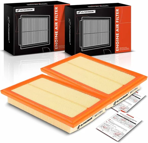 A-Premium Filtro de aire de motor de 2 piezas compatible con Mercedes-Benz C300 2015-2018, C350e 2016-2018, E300 2017-2019, GLC300 2016-2019,