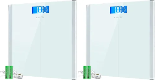 Vista 12 de Etekcity Báscula de baño para peso corporal e IMC, báscula digital Bluetooth mejorada, pantalla de retroiluminación LCD azul grande, medidas de alta