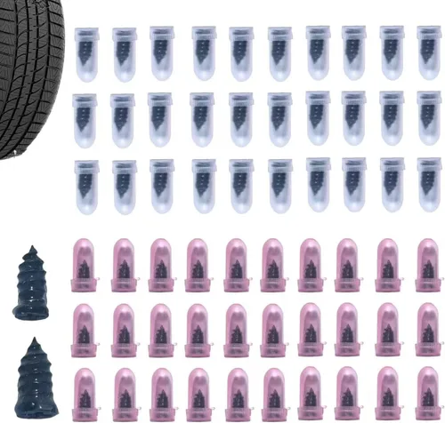 Juego de 60 uñas de goma para reparación de neumáticos, kits de reparación de neumáticos al vacío, clavos de goma en espiral, herramienta universal