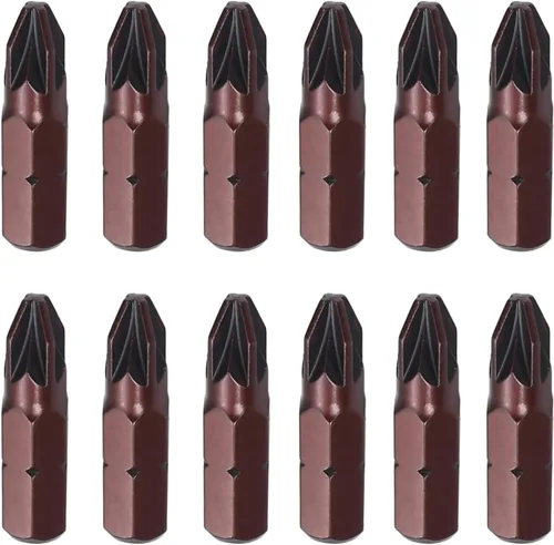 Vista 12 de Utoolmart 12pcs PZ1 PoziDriv Destornillador Bits 0.984 in Largo 1/4 Pulgadas Hex Shank S2 Alta Aleación De Acero