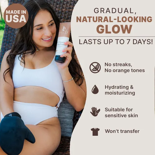 Vista 3 de Autobronceador con manopla bronceadora - Loción autobronceadora sin sol fabricada en Estados Unidos con ingredientes orgánicos