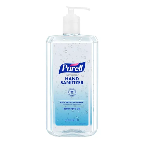 PURELL Advanced 9632-04-CMR - Gel refrescante desinfectante de manos, aroma limpio, botella de bomba de 1 litro (paquete de 1)