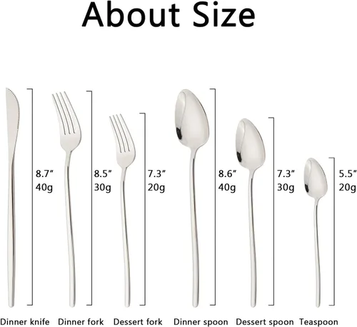 Vista 6 de JASHII Juego de 6 cucharas de cena de acero inoxidable 18/10 de plata pulida para comer sopa, cucharas de mesa grandes, aptas para lavavajillas