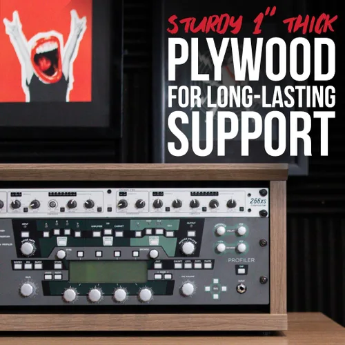 Vista 3 de Gator Frameworks Serie de Muebles Elite 2U Estante de Estudio de Escritorio de Madera en Acabado Negro Estándar (GFW-ELITERK-2U-BLK)