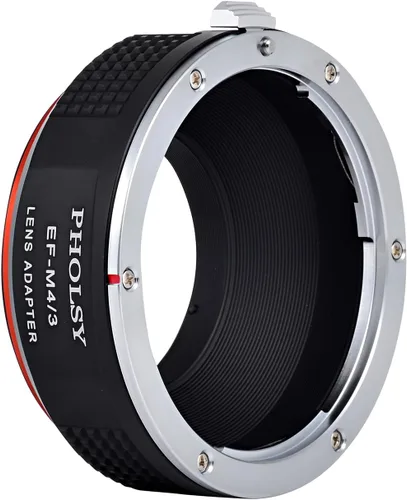 Vista 5 de PHOLSY Adaptador de lente de enfoque manual EF a MFT compatible con Canon EF EF-S Mount Lens a Micro Four Thirds (M4/3 Micro 4/3) Cuerpo de cámara