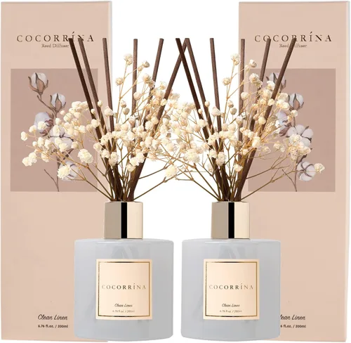 Vista 28 de Cocorrína Juegos de Difusores de Varillas – 6.7 onzas, difusor perfumado de melocotón blanco y oolong con 8 varillas, difusor de varillas