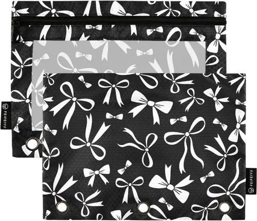 Vista 32 de Baseball White Pencil Pouch for 3 Ring Binder 2 Pack Binder Pencil Pouches Zippered Clear Pencil Case Cosmetic Bag for Office School College Supplies