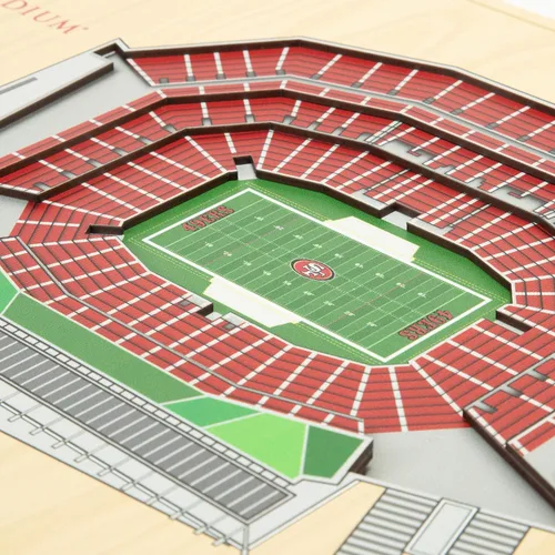 Vista 3 de YouTheFan Arte de pared de 5 capas con vista del estadio de la NFL