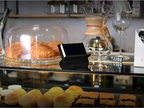 Vista 5 de Juego de 3 tarjeteros para escritorio, soporte para tarjetas pequeñas de madera negra, soporte profesional para tarjetas de presentación, soporte