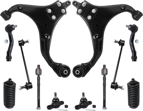 Detroit Axle - Kit de extremo delantero de 12 piezas para Hyundai Tucson 2005-2009 Kia Sportage 2005-2010 2 brazos de control inferiores, 2 rótulas